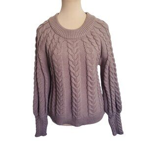 Evereve Women Heavy Chunky Knit Pink 80’s Retro Pullover Sweater Womens XS